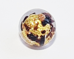 venetian clear glass with aventurina 6mm round bead *** QUANTITY IN STOCK = 29**