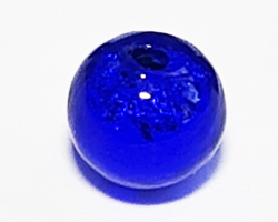  venetian blue glass with silver foil 6mm round bead *** QUANTITY IN STOCK = 155 ** 