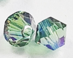  swarovski 5328 4mm erinite shimmer 2x bicone bead 