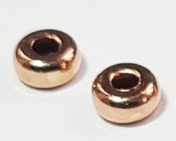  <5.6g/100> ROSE VERMEIL 3mm x 1.75mm rondelle bead, 1.2mm hole, extra thick 2 micron plating for really good durability, AT treated [vermeil is gold plated sterling silver] 