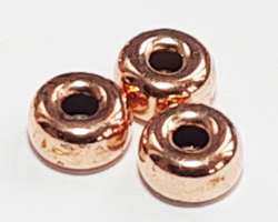  <34.5g/100> ROSE VERMEIL 6mm x 3.2mm rondelle bead, 2.1mm hole, 1 micron plating for increased durability [vermeil is gold plated sterling silver] 