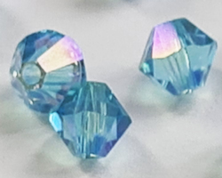  swarovski 5328 4mm aquamarine shimmer 2x bicone bead 