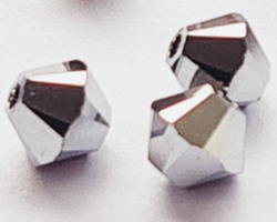  swarovski 5328 4mm crystal light chrome 2x bicone bead 