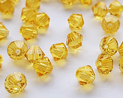  ** SERINITY CRYSTALS ** 5328 light topaz 4mm bicone bead, Serinity Crystals are a like-for-like made in Austria Swarovski replacement 