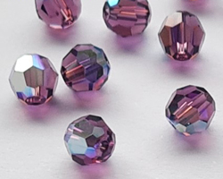  swarovski 5000 5mm amethyst ab round bead 