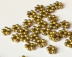  vermeil very small 3mm x 1.2mm penta  / daisy spacer, 0.7mm hole 