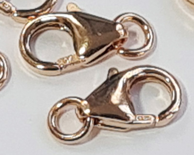 ROSE GOLD FILL 14/20, stamped 14/20 GF, 8.3mm x 5mm oval lobster clasp with 3.5mm (0.8mm wall thickness) attached open ring