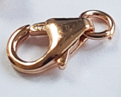 ROSE GOLD FILL 14/20, stamped 14/20 GF, 10mm x 6mm oval lobster clasp with 4.35mm (0.9mm wall thickness) attached open ring