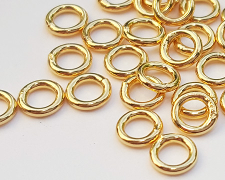  vermeil 5mm diameter, 1mm thickness, closed jump ring 