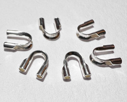  sterling silver 5mm x 4.4mm thread protector / wire guardians / return ends (internal diameter holes 0.75mm) 