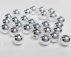  SILVER FILLED 4mm round bead, 1mm hole 