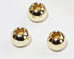  <2.3g/100> vermeil 2mm round bead, 0.9mm hole, 1 micron plating for increased durability [vermeil is gold plated sterling silver] 