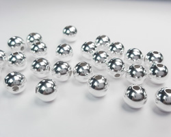  SILVER FILLED 8mm round bead, 2mm hole 