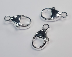  SILVER FILLED 13mm x 7mm round lobster clasp 