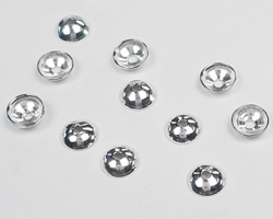  silver filled bead cap, 4mm, 0.8mm hole 