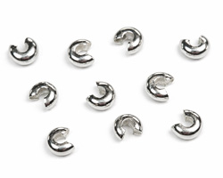  silver filled crimp cover, 3mm 