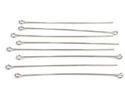  silver filled eyepin, 40mm long, 0.4mm thickness, eye has 1mm internal diameter 