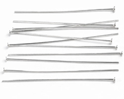  silver filled headpin, 25mm long, 0.4mm thickness, head is 1.25mm wide 