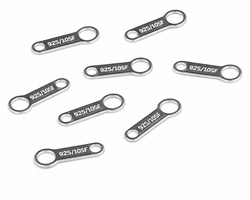  silver filled quality tag, stamped 925/10sf, 9.75mm long, largest hole is 2.5mm, smallest hole is 1.3mm 