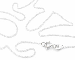  ready made sterling silver necklace - 16 inch length - rope chain, 0.7mm 
