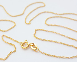  ready made vermeil necklace - 18 inch length - rope chain, 0.7mm 