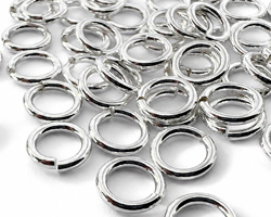  sterling silver open jumpring, 7mm outside diameter, 1.2mm thickness, 4.6mm internal diameter 