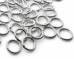  sterling silver closed jumpring, 6mm outside diameter, 1mm thickness, 4mm internal diameter 
