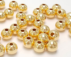  <20.3g/100> vermeil 6mm round beads,  1.8mm hole, 1 micron plating for increased durability [vermeil is gold plated sterling silver] 
