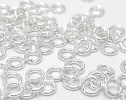  sterling silver open jumpring, 4mm outside diameter, 0.9mm thickness, 2.2mm internal diameter 