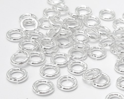  sterling silver open jumpring, 4.5mm outside diameter, 1mm thickness, 2.5mm internal diameter 